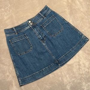 Madewell Stretch Denim A-Line Skirt with Patch Pockets